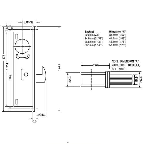 5218 Screwin Hookbolt Case for Metal Doors