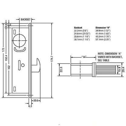 5218 Screwin Hookbolt Case for Metal Doors