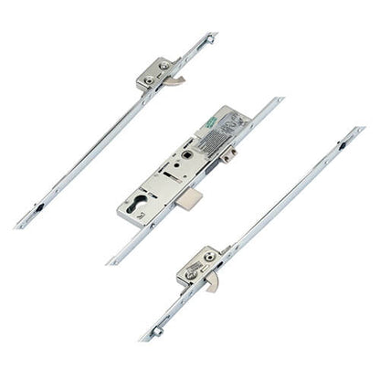 Latch Deadbolt 2 Hooks 2 Rollers Split Spindle Multipoint Door Lock - Option 2 (top hook to spindle = 730mm)