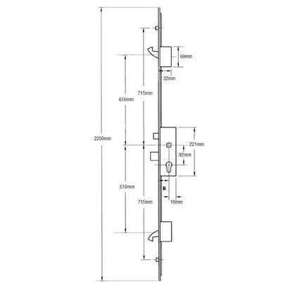 6535 French Door Kit For a pair of rebated UPVC doors