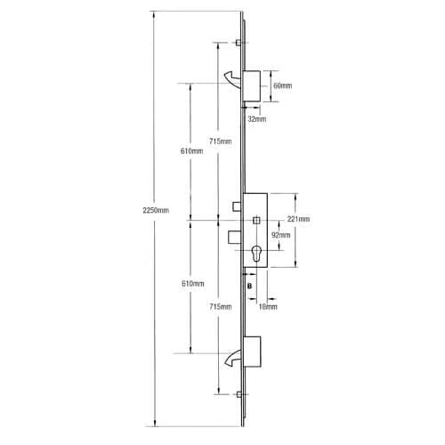 6535 French Door Kit For a pair of rebated UPVC doors
