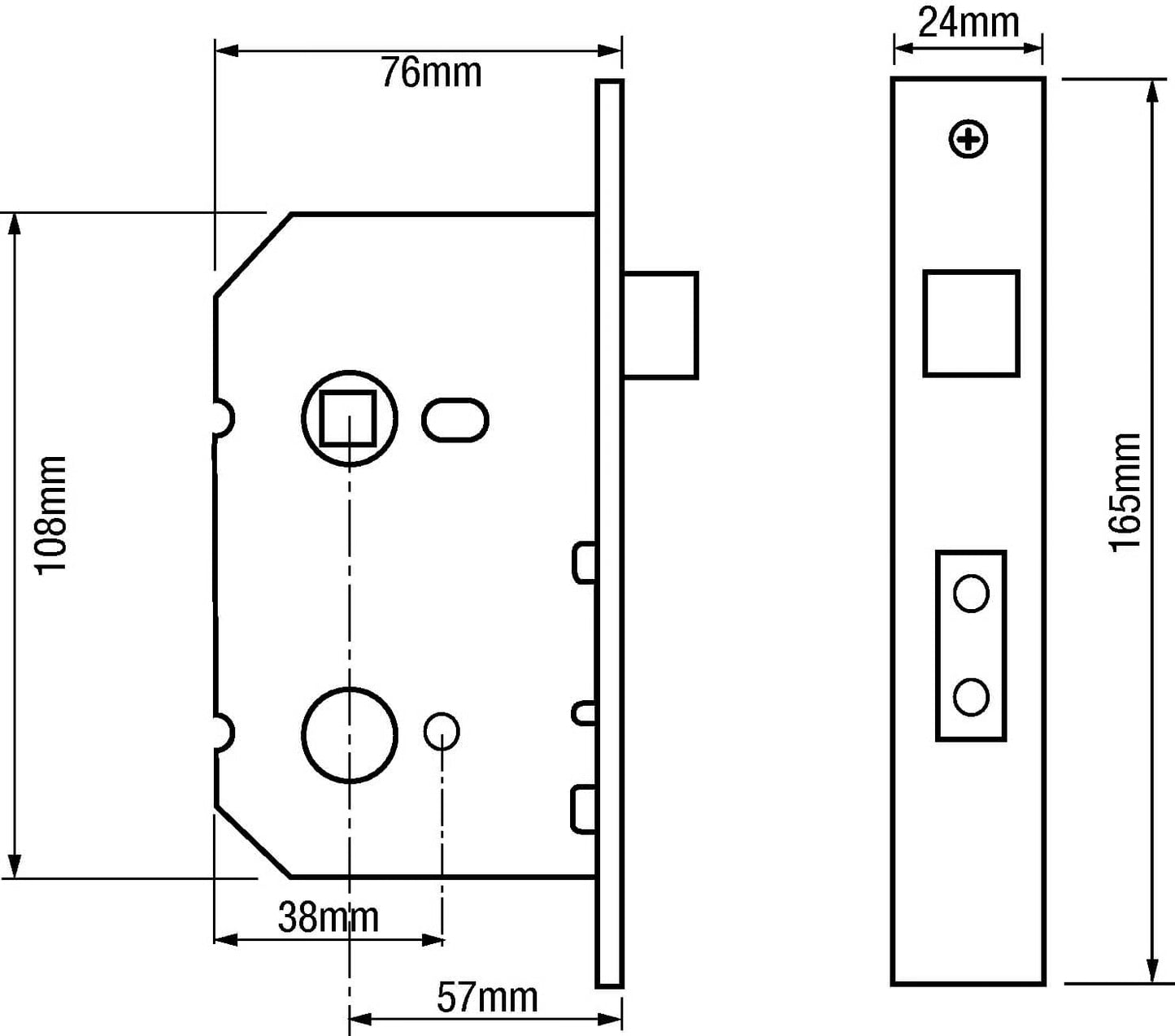 5240 Upright Mortice Latch Case
