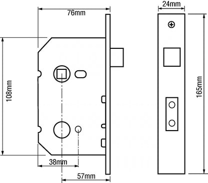 5240 Upright Mortice Latch Case