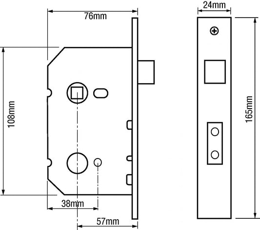 5240 Upright Mortice Latch Case