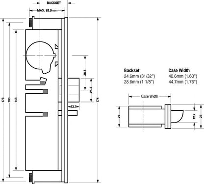 5245 Screwin Deadlatch Case for Metal Doors