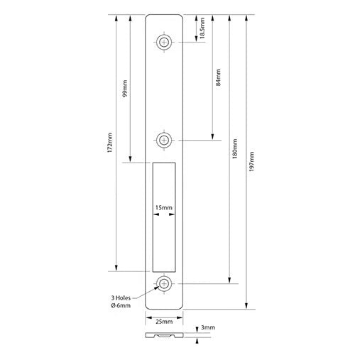 5222 Flat Deadbolt Faceplate
