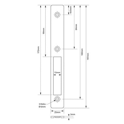 5222 Flat Deadbolt Faceplate