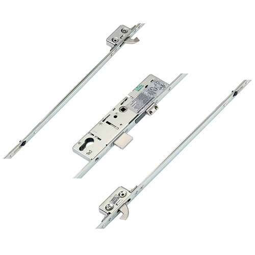 Latch Deadbolt 2 Small Hooks Split Spindle Multipoint Door Lock - Option 1 (top hook to spindle = 570mm)