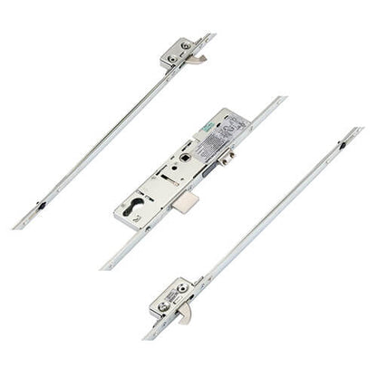 Latch Deadbolt 2 Small Hooks Split Spindle Multipoint Door Lock - Option 2 (top hook to spindle = 730mm)