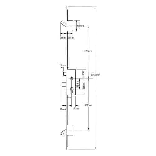 5345 French Door Kit For a pair of plain meeting style timber doors