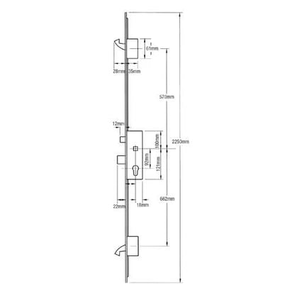5345 French Door Kit For a pair of plain meeting style timber doors