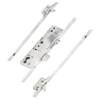 Latch Deadbolt 2 Small Hooks Split Spindle Multipoint Door Lock - 20mm Faceplate - Option 3 (top hook to spindle = 680mm)