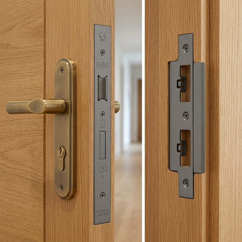 Forend Strike & Fixing Pack To Suit Din Euro Sash/Bathroom Lock