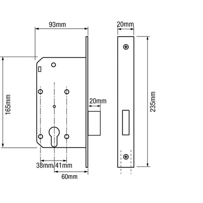 5420 Euro Mortice Sashlock