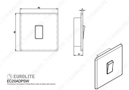 Concealed 3mm 20Amp Switch