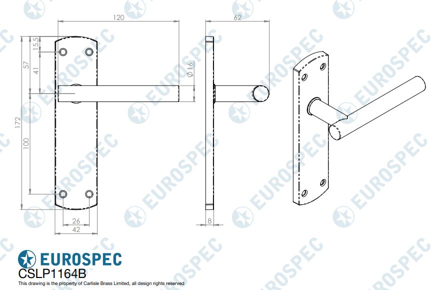 Residential T Bar Lever on Backplate