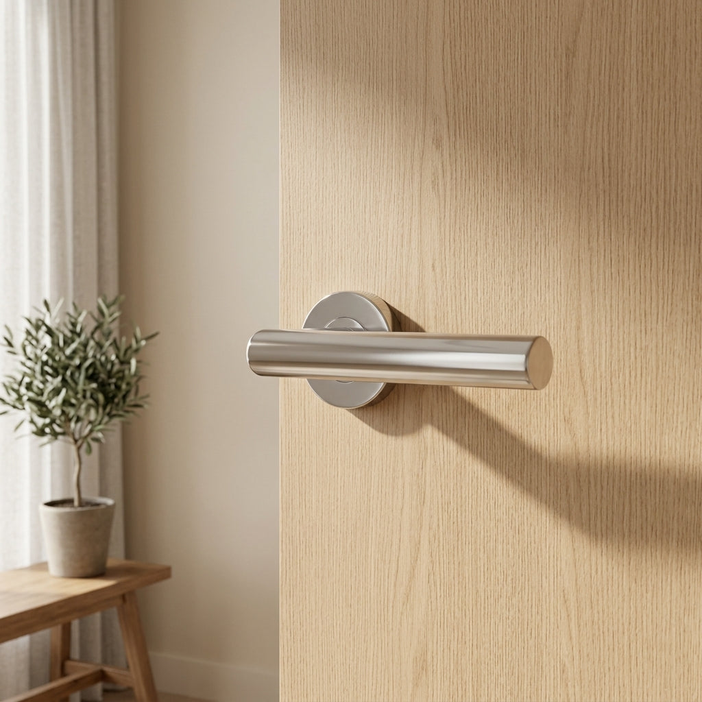 Treviri Mitred Round Bar Lever on Sprung Rose