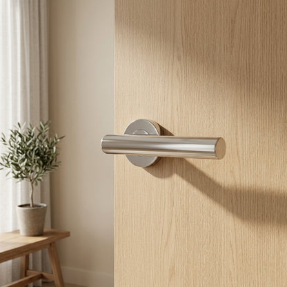 Treviri Mitred Round Bar Lever on Sprung Rose