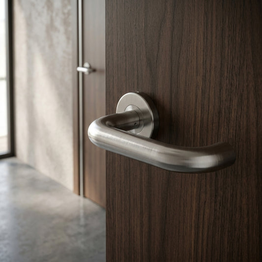 Nera 22mm Safety Lever on Sprung Push-on Round Rose