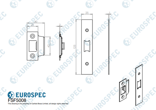 Forend Strike & Fixing Pack To Suit Flat Latch FLL5030