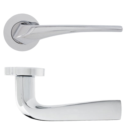 Lanza lever on rose (6 Finishes)