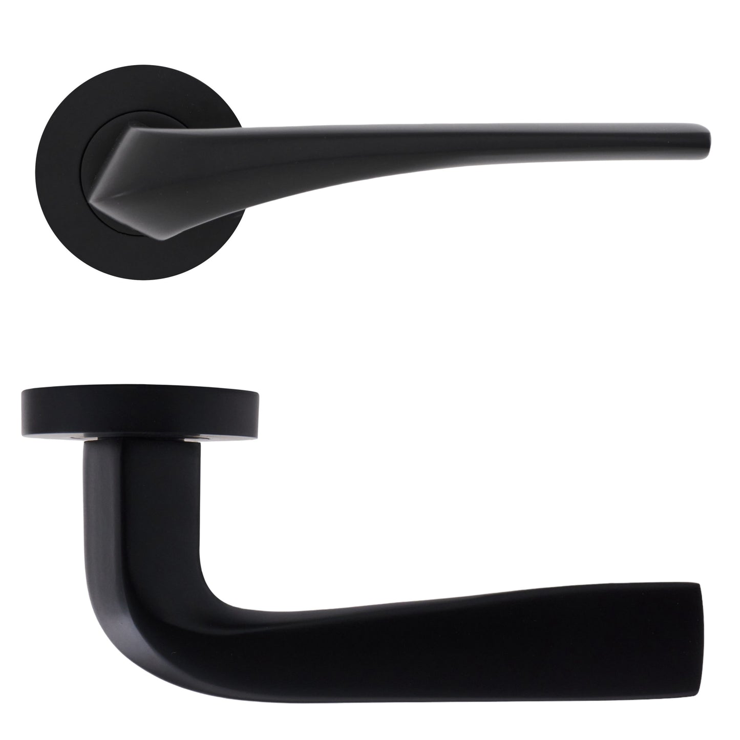 Lanza lever on rose (6 Finishes)
