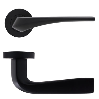 Lanza lever on rose (6 Finishes)
