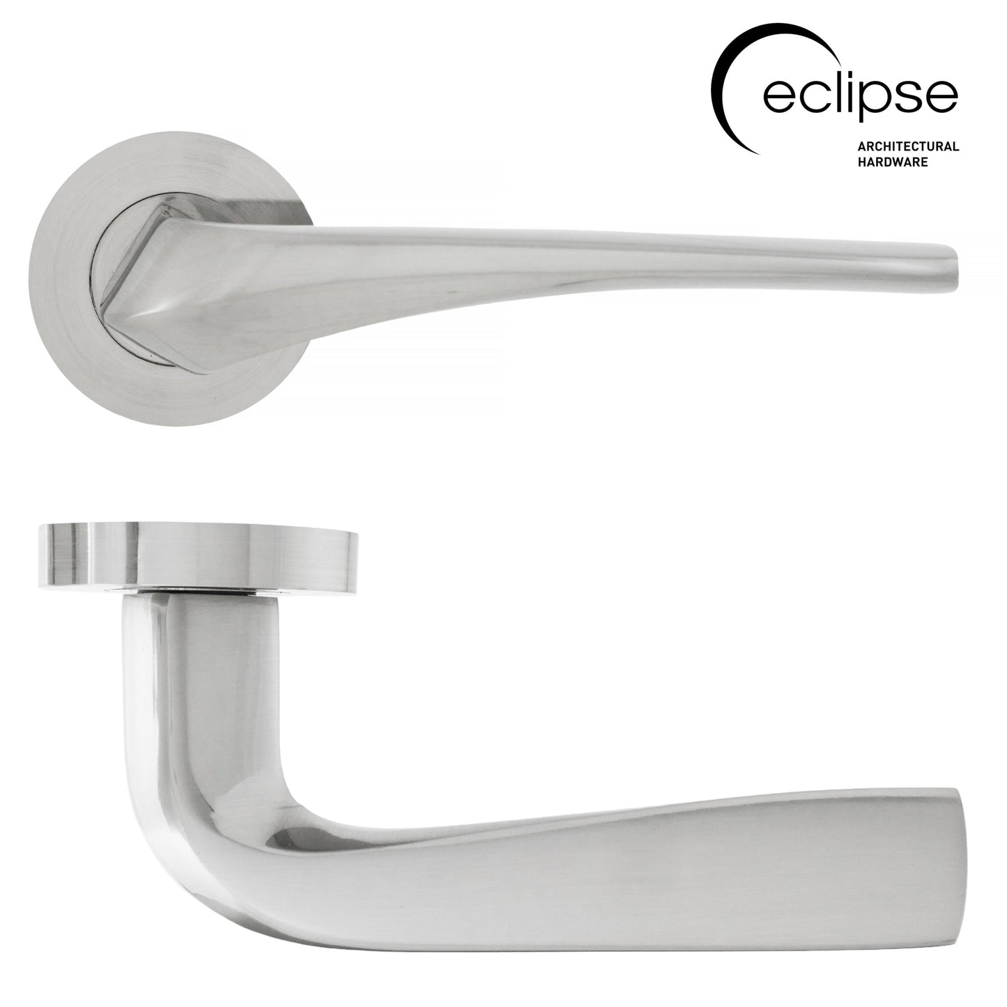 Lanza lever on rose (6 Finishes)