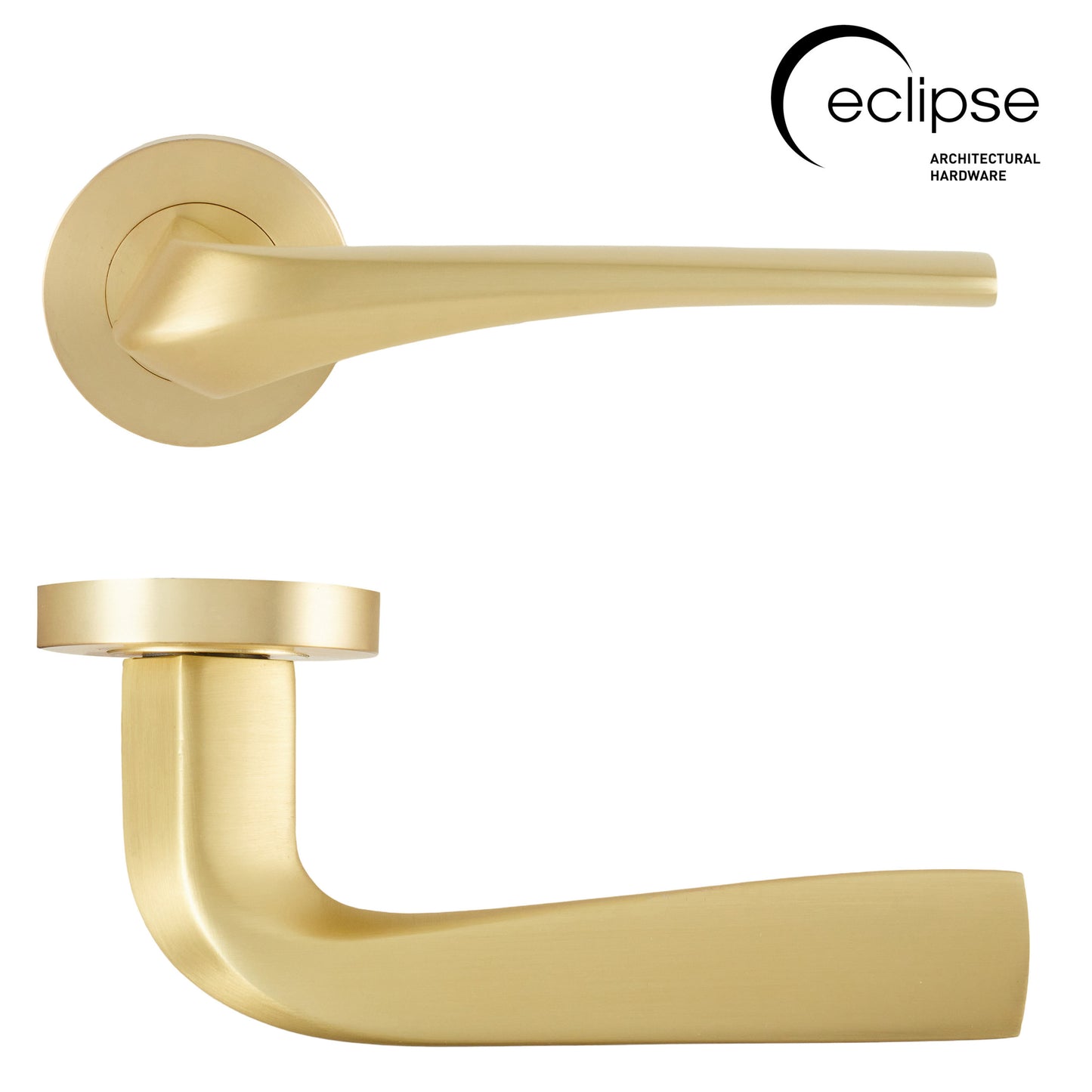 Lanza lever on rose (6 Finishes)