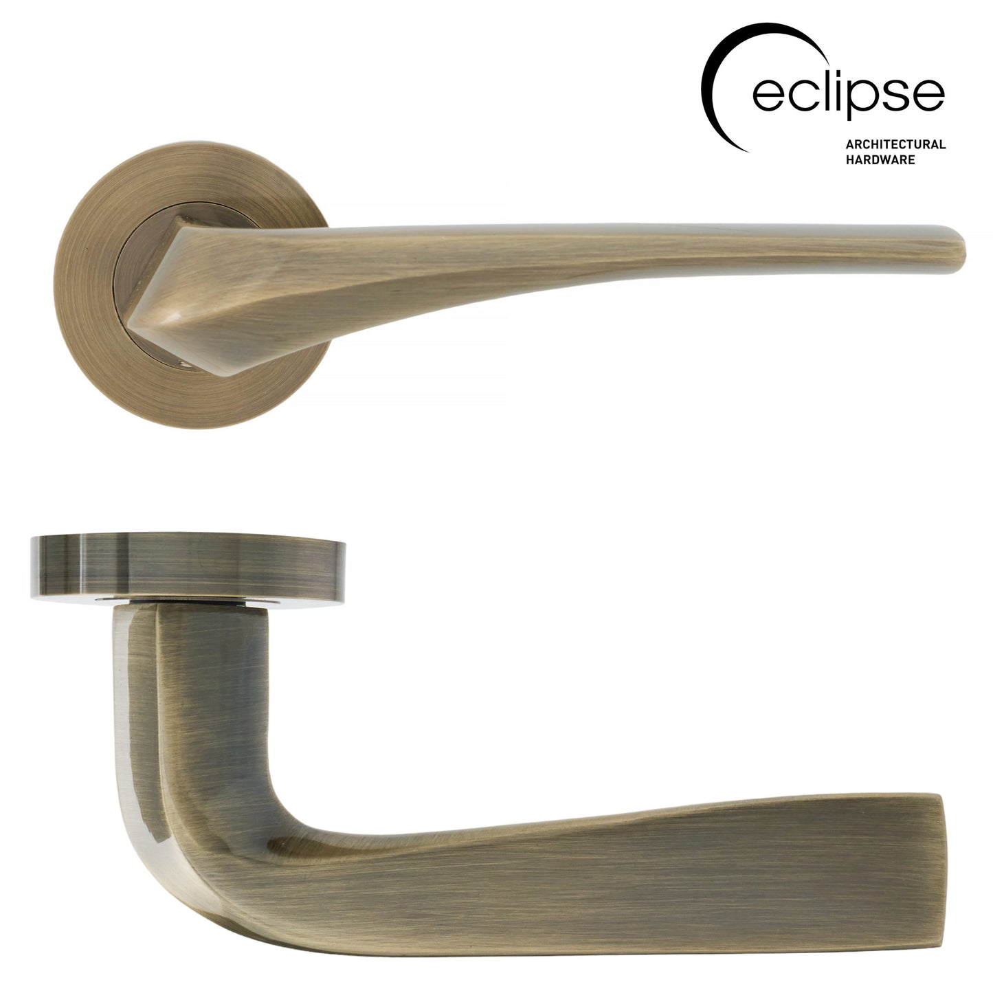 Lanza lever on rose (6 Finishes)