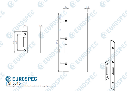 Forend Strike & Fixing Pack To Suit Din Euro Deadlock
