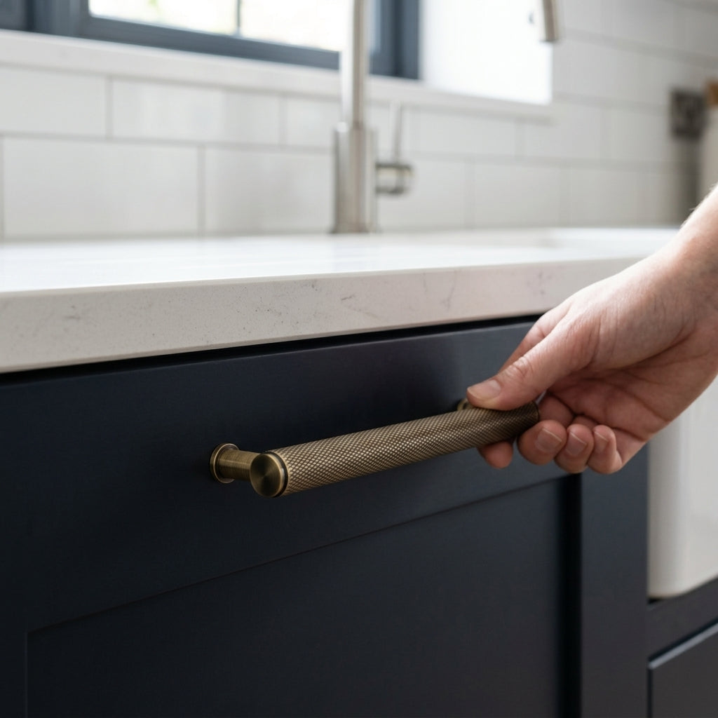 Crispin Knurled T-bar Cupboard Pull Handle