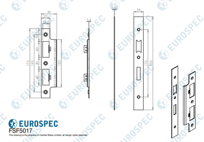 Forend Strike & Fixing Pack To Suit Din Euro Sash/Bathroom Lock