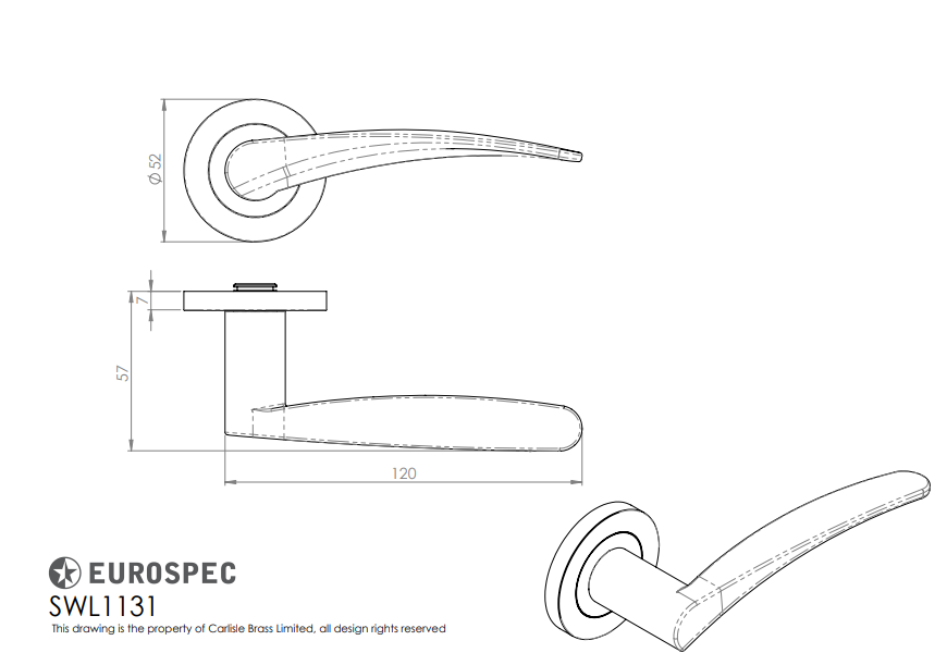 SWL Tirolo Lever on Rose