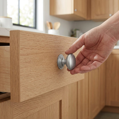 Waltz Round Cupboard Knob on Stepped Rose