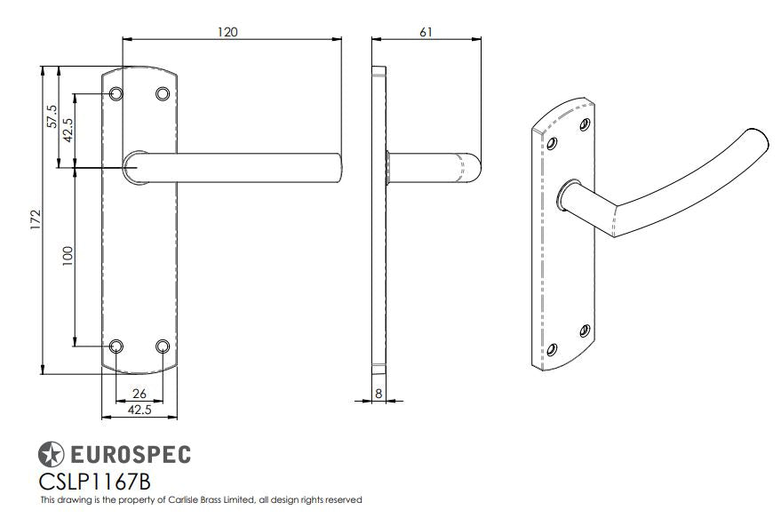 Residential Arched Lever on Backplate