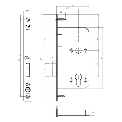 Din Euro Deadlock Square 60mm