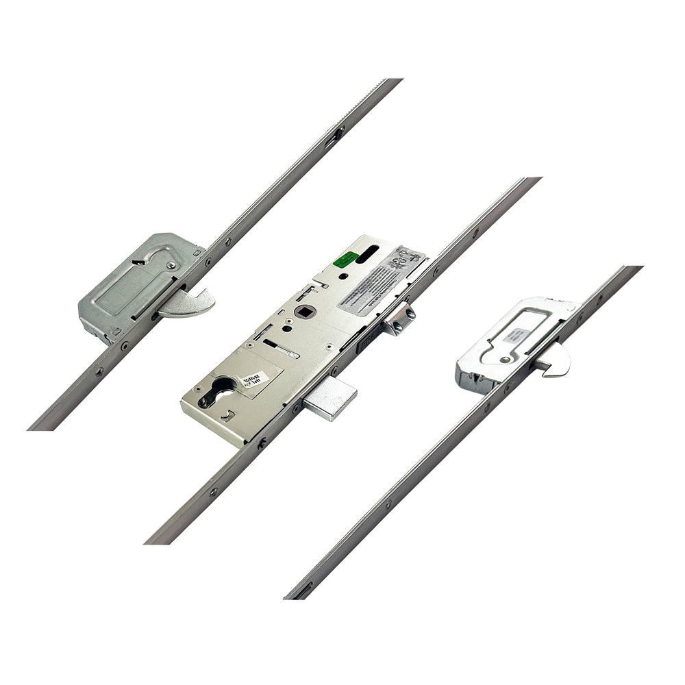 Latch Deadbolt 2 Hooks Interlocking French Door Lock Split Spindle Multipoint Door Lock (top hook to spindle = 380mm)