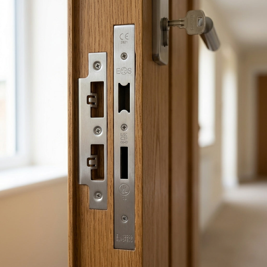 Forend Strike & Fixing Pack To Suit Din Euro Sash/Bathroom Lock