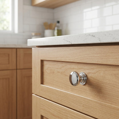 Waltz Round Cupboard Knob on Stepped Rose