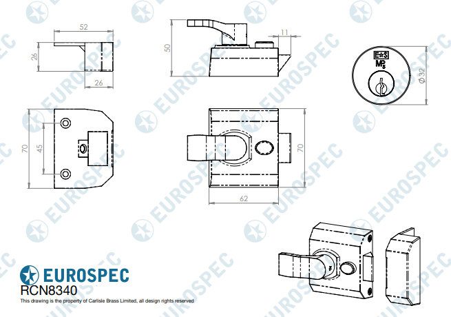 Deadlocking Rim Cylinder Nightlatch