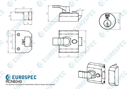 Deadlocking Rim Cylinder Nightlatch