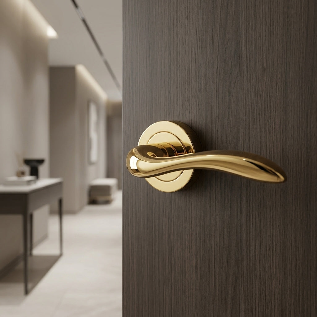 Giava Lever on Round Rose