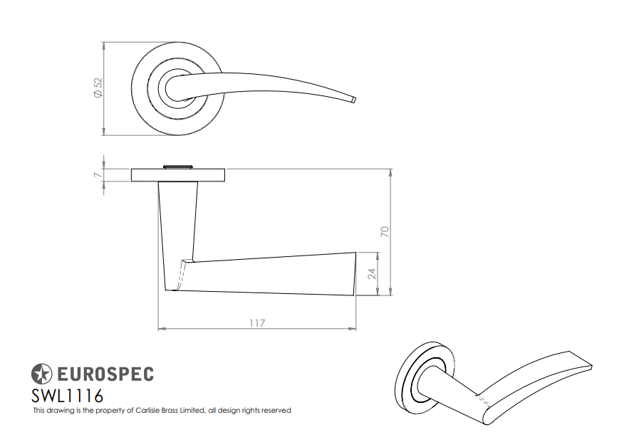 Volantes Designer Lever on Threaded Rose