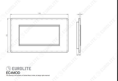 Concealed 3mm 4 Gang Module Frame
