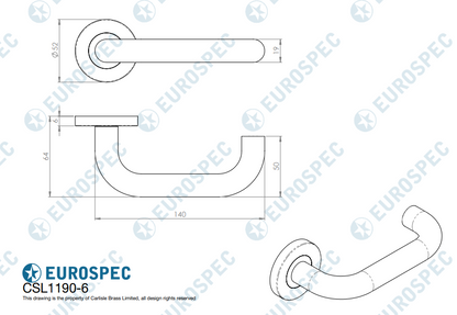 Nera Lever on 6mm Slim Fit Sprung Rose