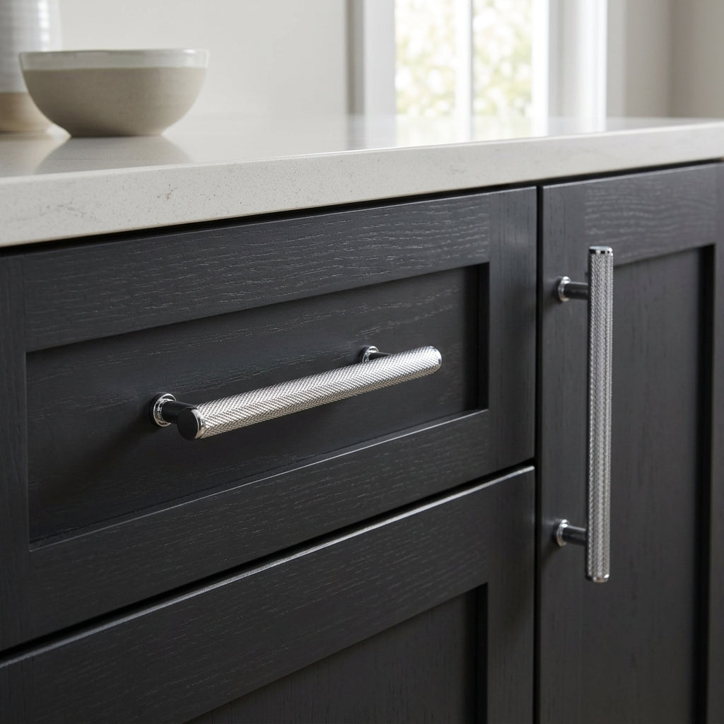 Crispin Knurled T-bar Cupboard Pull Handle