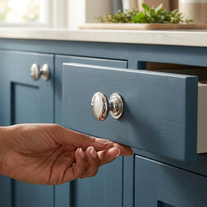Waltz Round Cupboard Knob on Stepped Rose