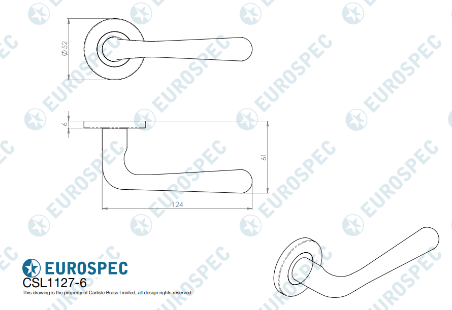 Peninsula Lever on 6mm Slim Fit Sprung Rose