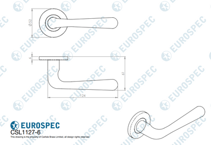 Peninsula Lever on 6mm Slim Fit Sprung Rose